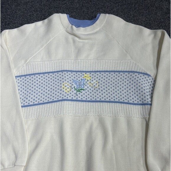 Vintage 90s Double Collared Crewneck Sweater Crocheted Size 2XL - Picture 2 of 9